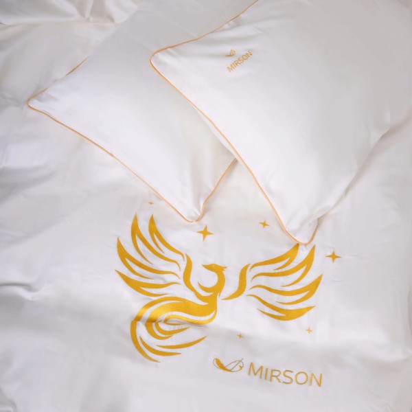 Фото - Комплект постельного белья MirSon ELIT 0001 Moko White Fire Bird 220х240 (2200008706586)